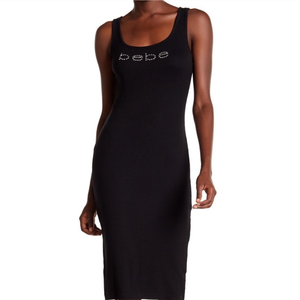 Black bebe logo dress